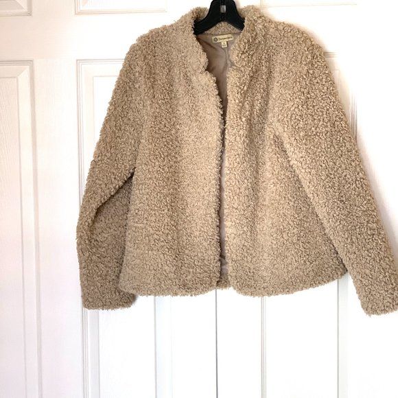 DEMOCRACY Faux Fur Mongolian Curly Lamb Teddy Jacket - Picture 6 of 12